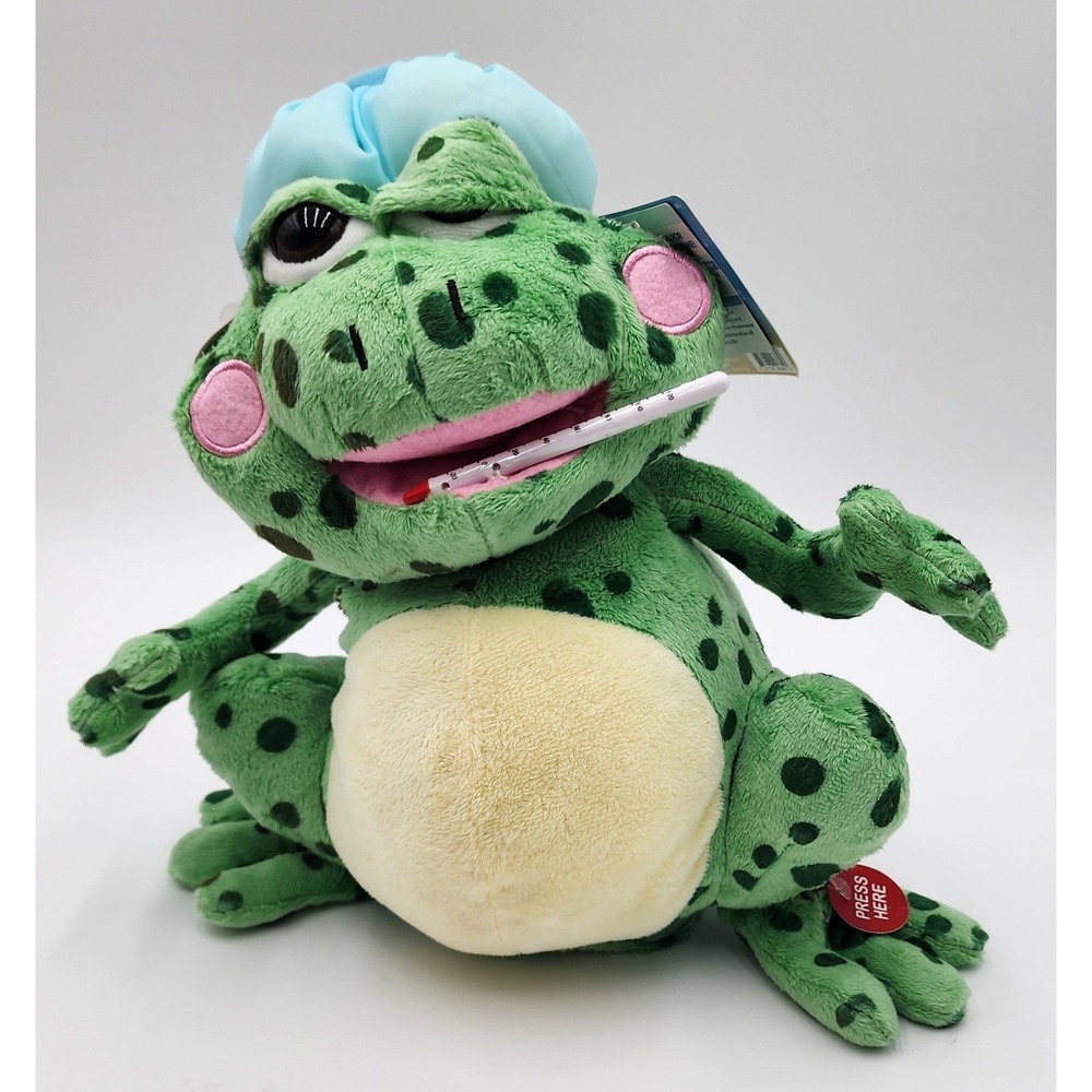Cuddle Barn Fever Frog Plush Toy Kids Small Green NWT Singing Animated WORKS